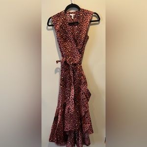 NWOT Rebecca Taylor Leopard Print Wrap Dress